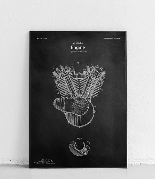 Harley engine - poster